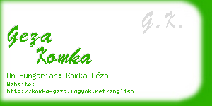 geza komka business card