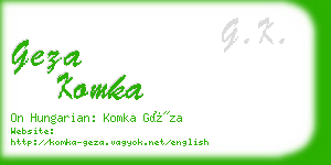 geza komka business card